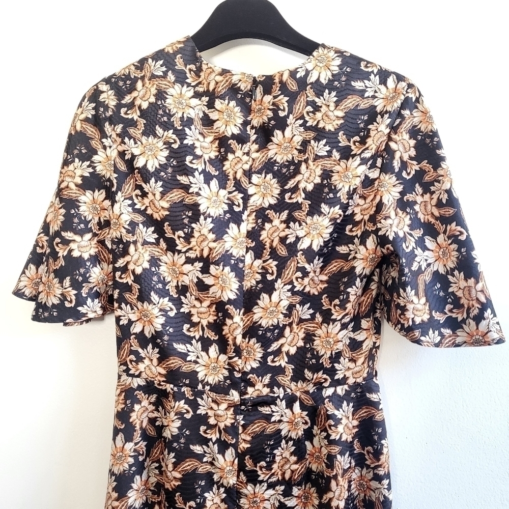 New ACLER Tippet Floral Flutter-Sleeve Midnight Wallpaper Midi Dress NWT Size 2 - Picture 13 of 16